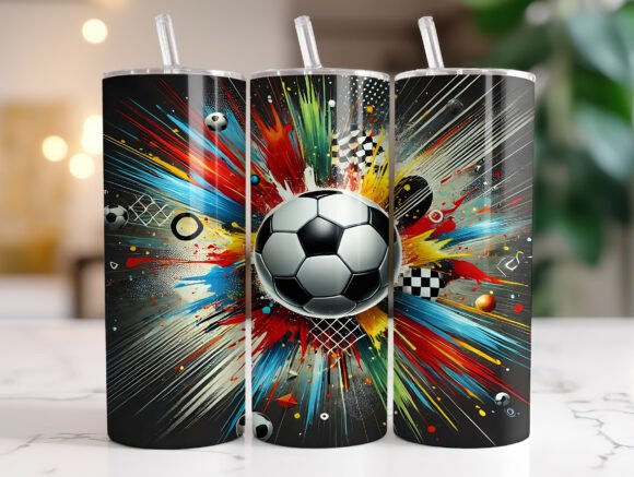 20oz Soccer Balls Tumbler Wrap Graphics for Tumbler Wraps