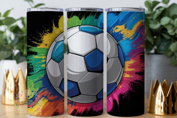 A Bold Soccer Ball Tumbler Wrap Graphic