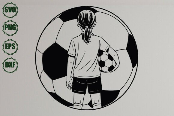 A Soccer Girl Svg Graphic for Craft and Marketing Needs