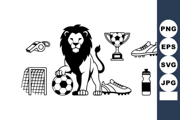 A Soccer Lion Graphic for Local Business Branding