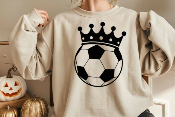 Crowned Soccer Ball SVG, Soccer PNG Graphics for Crafts