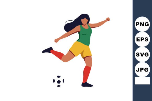 Dynamic Soccer Player Graphics for Sporty Illustrations