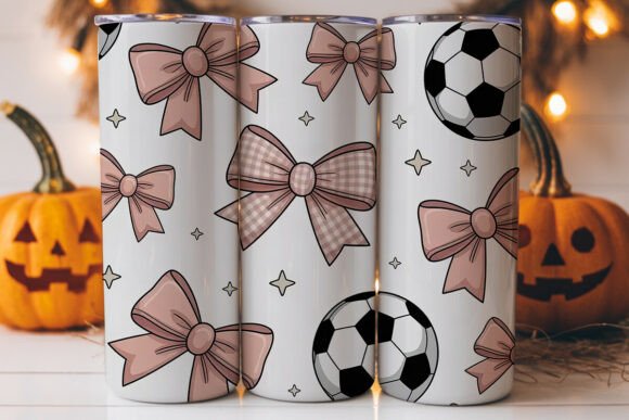 Girly Soccer Ball 20oz Tumbler Wrap Graphics