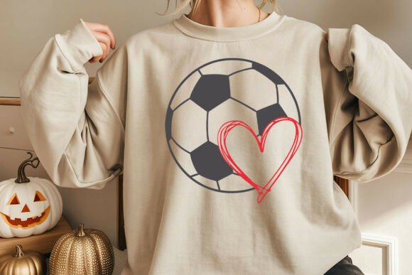 Soccer Ball Heart Svg, Soccer Silhouette Graphics & Crafts