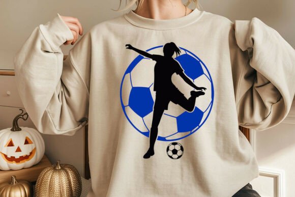 Soccer Girl Against Ball Vector Svg: Graphic & Craft Review